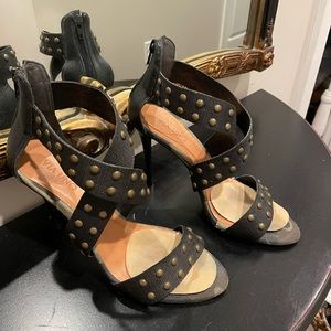 Via UNO Brazilian High Heel Strappy Leather Sandal Size: 8